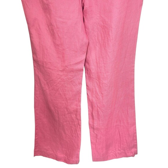 Loft Marisa Pants Womens 4 Pink Linen Lined Trouser Wide Leg Party Classic EUC - Picture 8 of 11